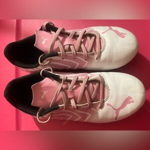 Puma  Tacto II FG/AG Women's Pink and White Soccer Cleats Size 6